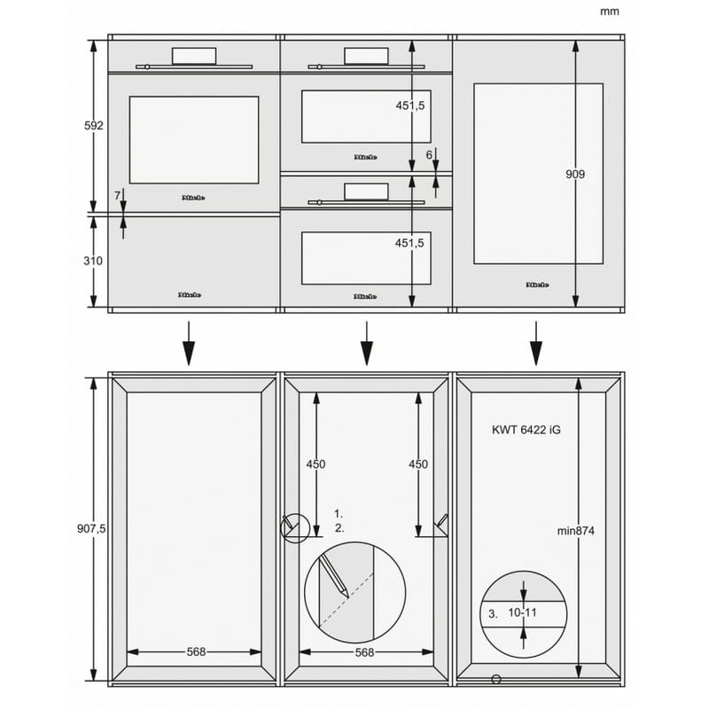 Вбудовуваний винний холодильник KWT 6422iG-1 obsw чорний обсидіан Miele