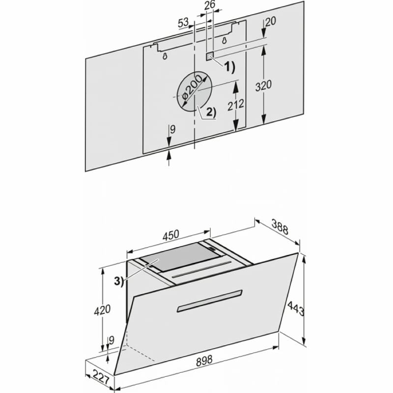 Вытяжка пристенная DAH 1950 OBSW черный обсидиан Miele