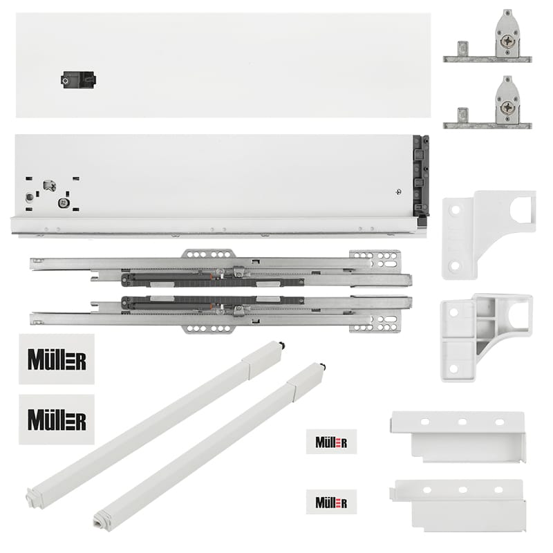 Комплект для шухляди Muller Box profi line 3D L=350 Н=127 (+1 релінг) білий Комплект для шухляди Muller Box profi line 3D L=350 Н=127 (+1 релінг) білий