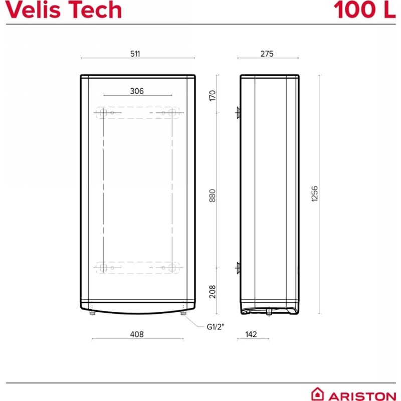 Водонагреватель плоский слим VELIS TECH 100 EU, 100л, 2*1,5кВт, ун. монтаж, Ariston (3100919) Водонагреватель плоский слим VELIS TECH 100 EU, 100л, 2*1,5кВт, ун. монтаж, Ariston (3100919)