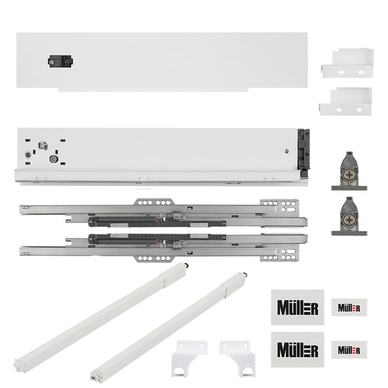 Комплект для шухляди Muller Box profi line 3D L=450 Н=95 (+1 релінг) білий Комплект для шухляди Muller Box profi line 3D L=450 Н=95 (+1 релінг) білий