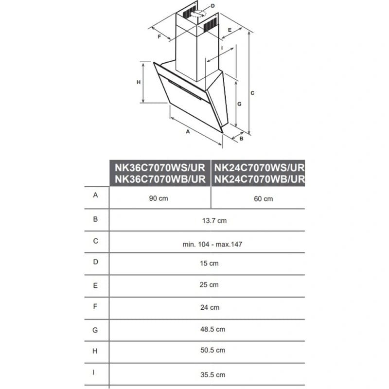 Витяжка NK24C7070WB/UR SAMSUNG