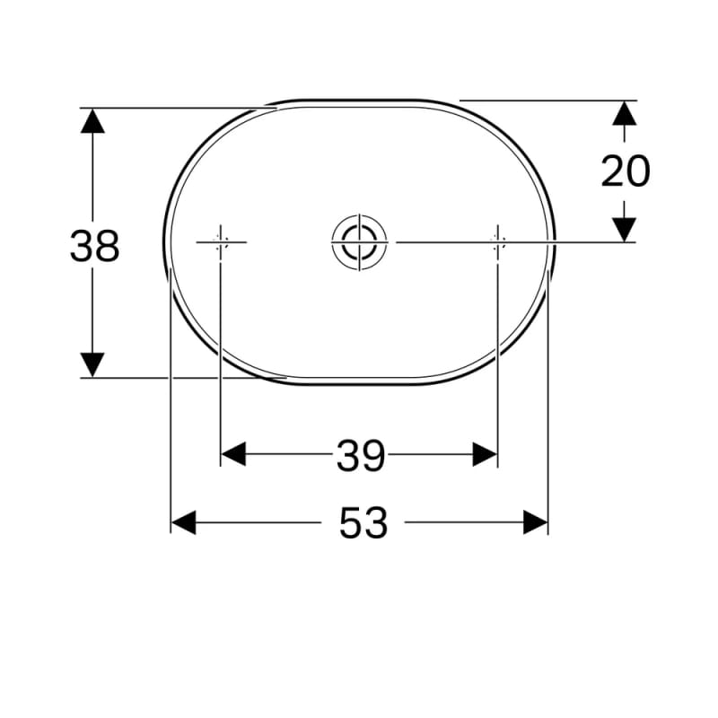 Умывальник на столешницу VariForm 55х40 см, Geberit {500.774.01.2)