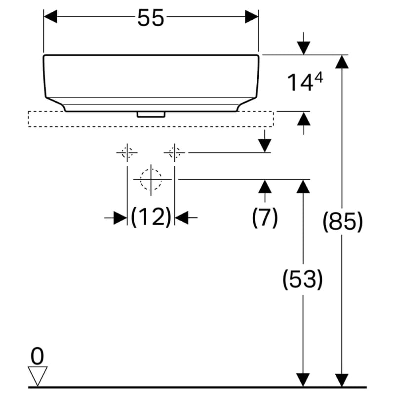 Умывальник на столешницу VariForm 55х40 см, Geberit {500.774.01.2)