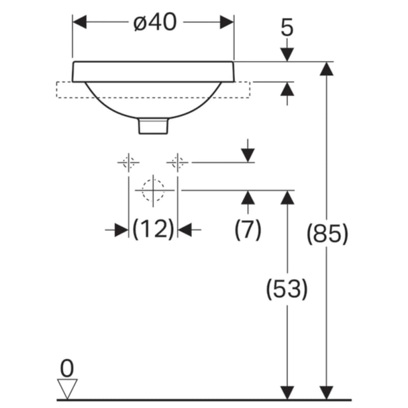 Умывальник накладной VariForm 40 см, белый Geberit {500.701.01.2)