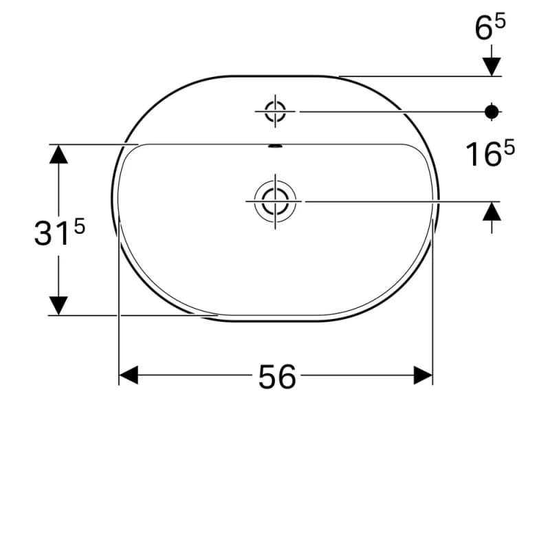 Умывальник накладной VariForm 60х45 см, белый Geberit {500.733.01.2)