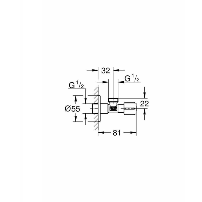 Кутовий вентиль DN 15, чорний матовий Grohe (1023422430)