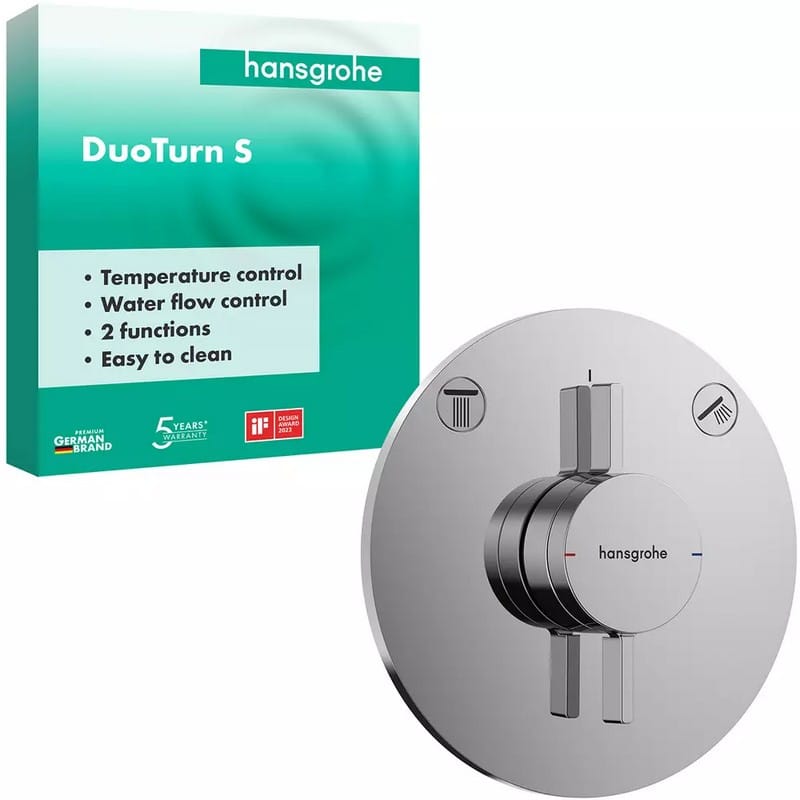 Смеситель скрытого монтажа DuoTurn S на 2 функции Chrome Hansgrohe (75418000)