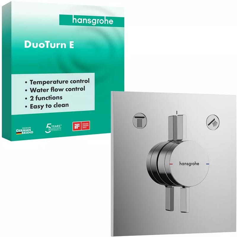 Змішувач прихованого монтажу DuoTurn E на 2 функції Chrome Hansgrohe (75417000) Змішувач прихованого монтажу DuoTurn E на 2 функції Chrome Hansgrohe (75417000)