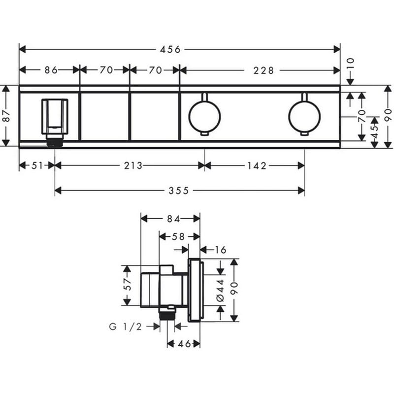 Термостат RainSelect Chrome Hansgrohe (15355000) Термостат RainSelect Chrome Hansgrohe (15355000)