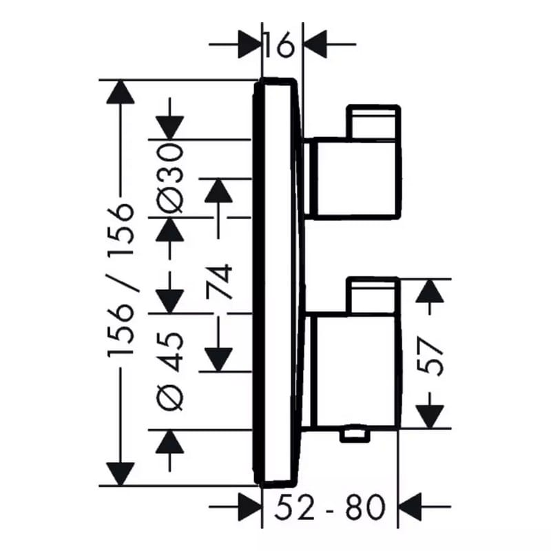 Термостат Ecostat S Ecostat Square 2-режимный Bronze Hansgrohe (15714140)