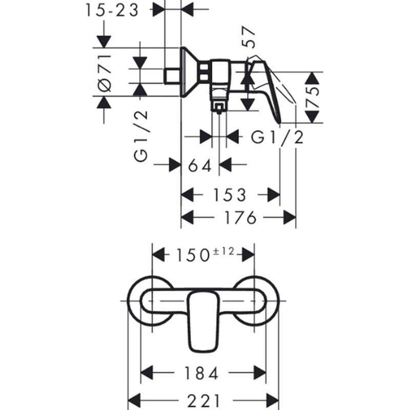 Смеситель для душа Logis Chrome Hansgrohe (71600000)