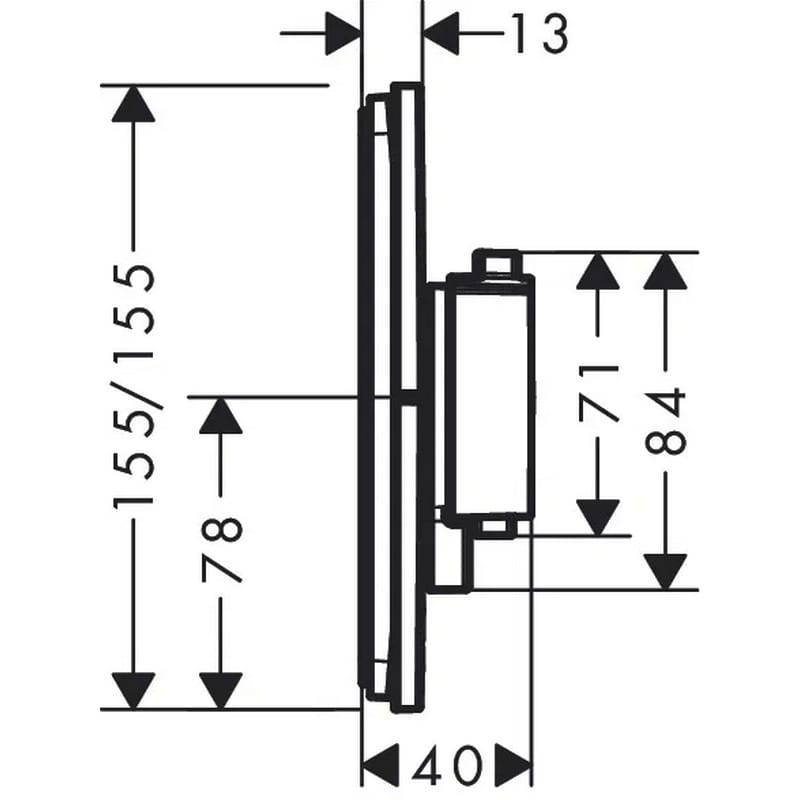 Термостат ShowerSelect Comfort Q HighFlow на 1 функцию Matt Black Hansgrohe (15589670)