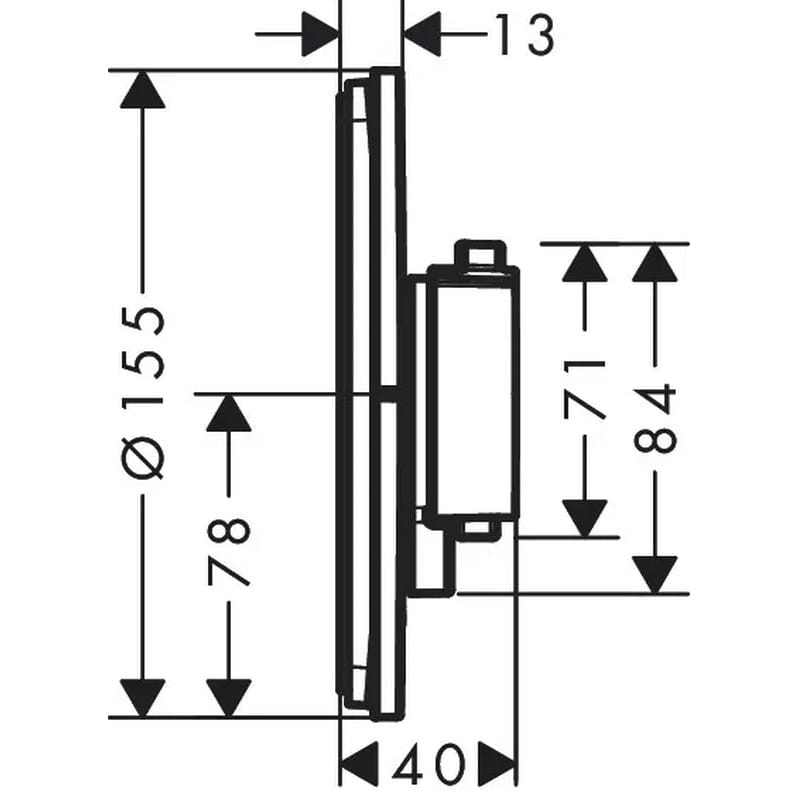 Термостат ShowerSelect Comfort S HighFlow на 1 функцию Matt Black Hansgrohe (15562670)