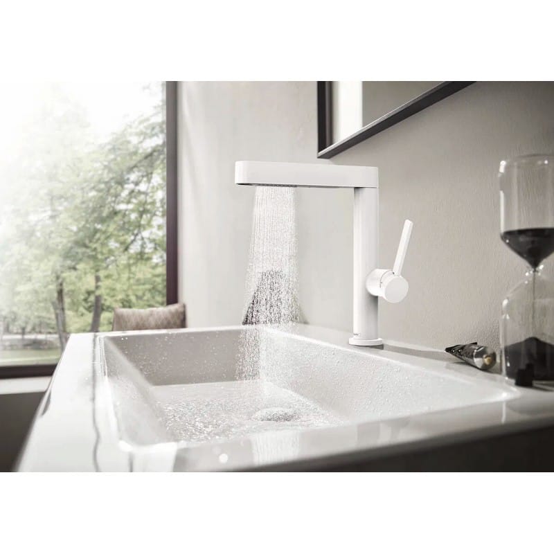 Смеситель для умывальника Finoris 230 с 2JET и push-open, Matt White Hansgrohe (76063700)