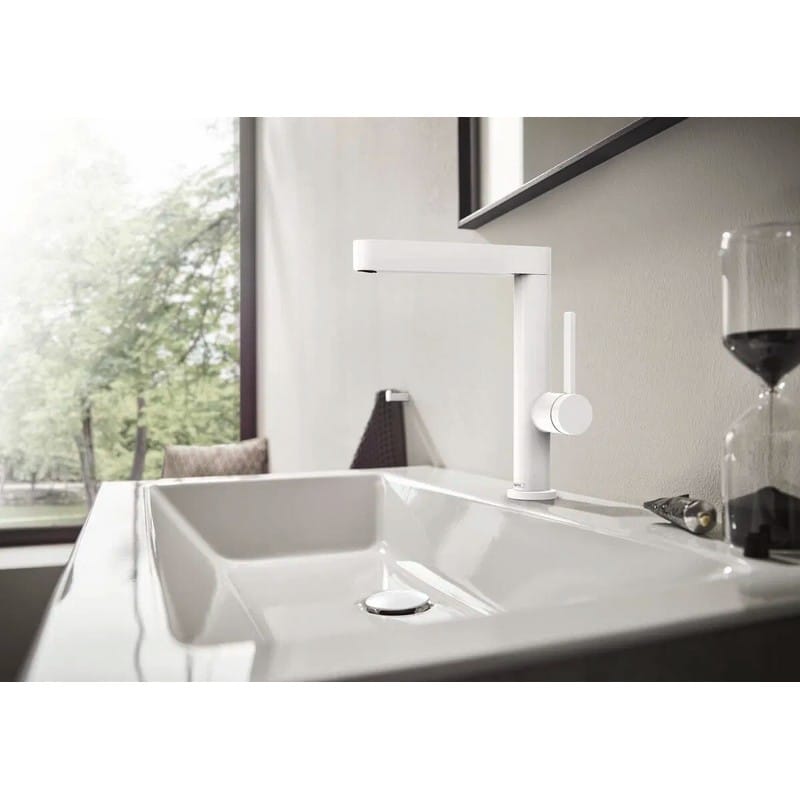 Смеситель для умывальника Finoris 230 2JET и д/к push-open, Matt White Hansgrohe (76060700)