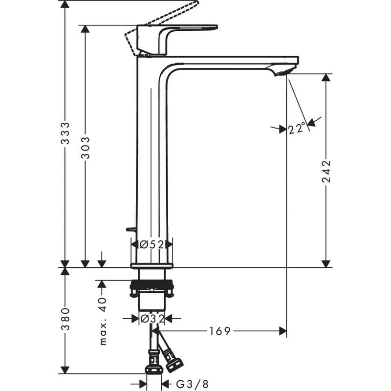 Змішувач для умивальника Rebris S 240 CoolStart із д/к pop-up, Chrome Hansgrohe (72580000) Змішувач для умивальника Rebris S 240 CoolStart із д/к pop-up, Chrome Hansgrohe (72580000)