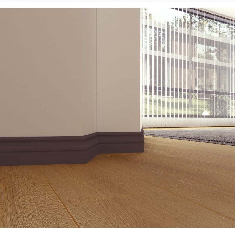 Плинтус MDF AGT SPR-7007 723 Черный шелк Soft Touch 2800х80х16 мм (уп. 6 шт.)