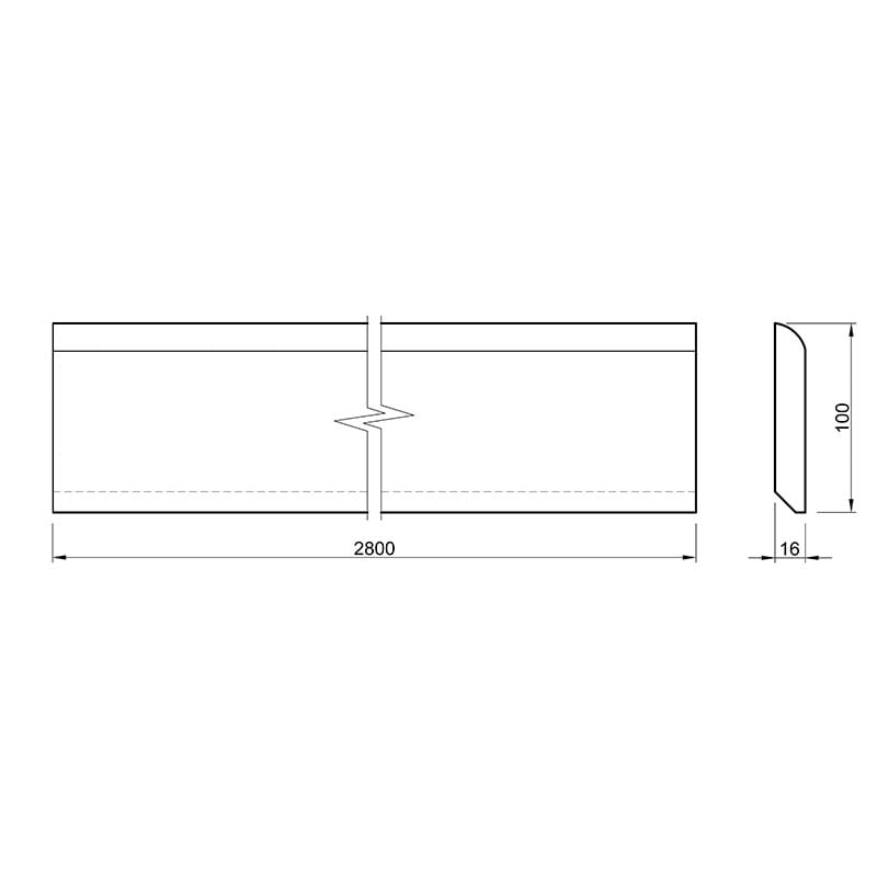 Плинтус MDF AGT SPR-7011 723 Черный шелк Soft Touch 2800х100х16 мм (уп. 8 шт.)