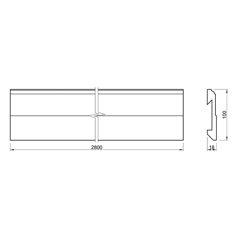 Плінтус MDF AGT SPR-5020 3020 Сафарі сірий Supramat 2800х100х18 мм (уп.4 шт.)