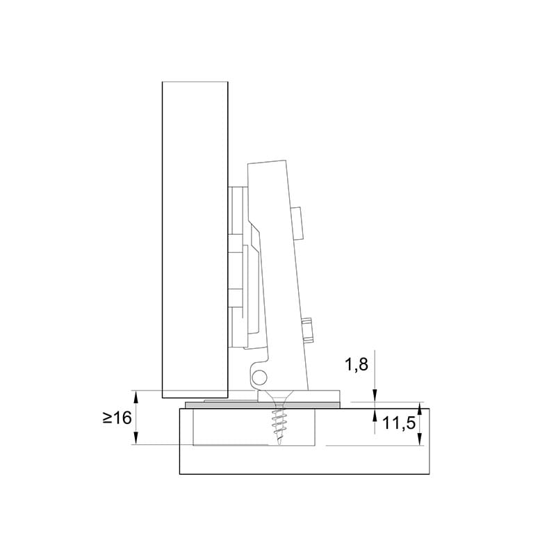 Адаптер для уменьшения глубины чашки Veosis 1,8 мм (9306263) Hettich Адаптер для уменьшения глубины чашки Veosis 1,8 мм (9306263) Hettich