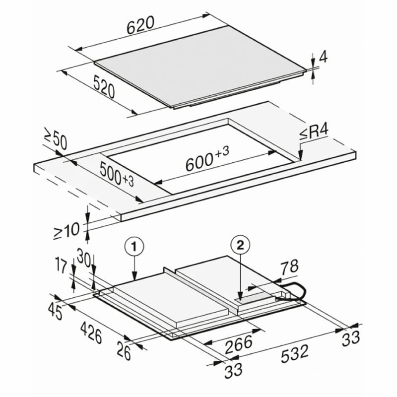 Индукционная варочная поверхность KM 7867-1 FL Diamond Miele Индукционная варочная поверхность KM 7867-1 FL Diamond Miele