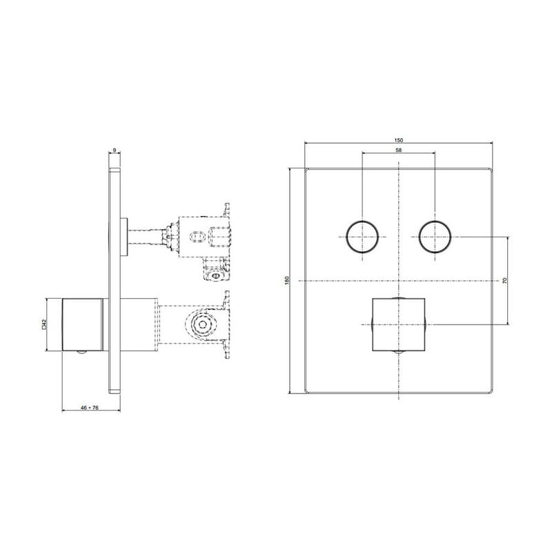 Смеситель для душа Compact box скрытого монтажа (2 функции), хром (CPM518CR) Paffoni Смеситель для душа Compact box скрытого монтажа (2 функции), хром (CPM518CR) Paffoni