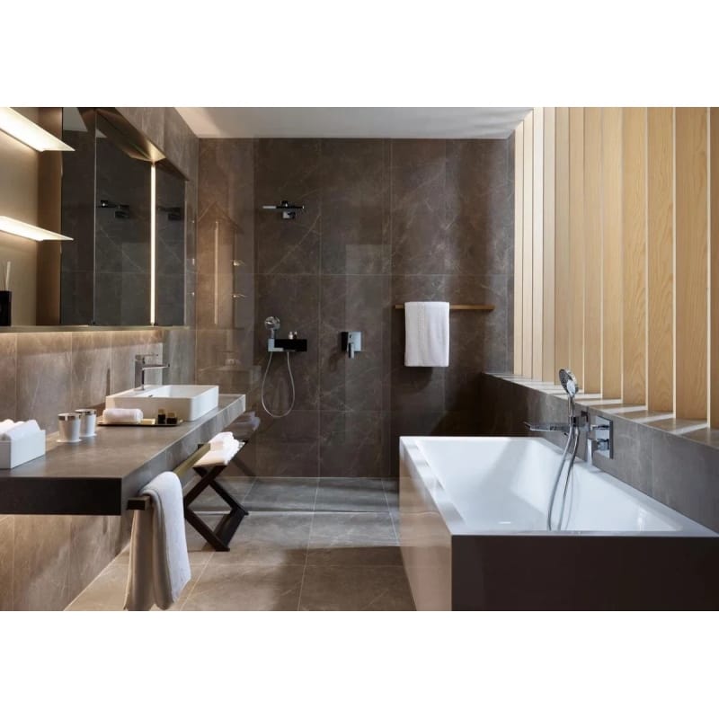 Шлангове під'єднання для душа Hansgrohe Fixfit Porter 300 з власником і поличкою  White Chrome Hansgrohe (26456400)