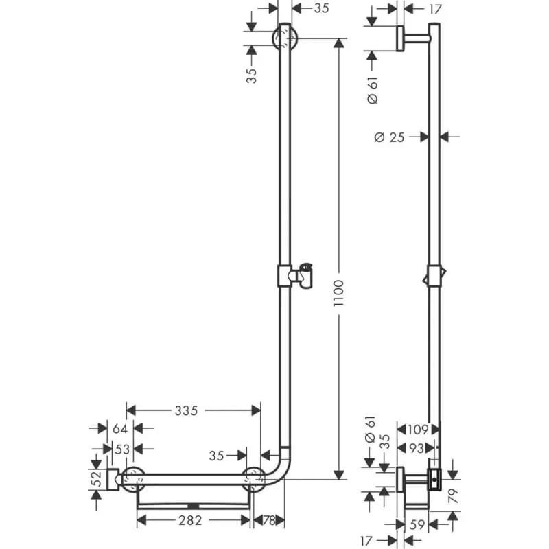 Душова штанга Hansgrohe Unica Comfort 110 см  White/Chrome Hansgrohe (26404400)