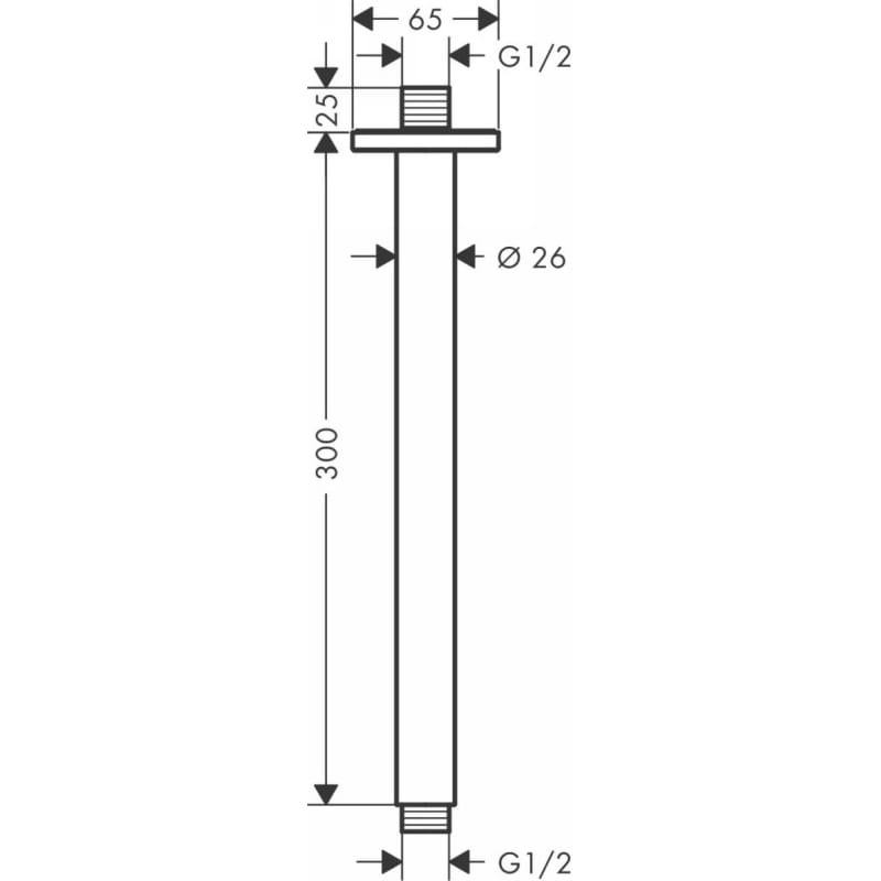 Тримач верхнього душу стельовий Hansgrohe Vernis Shape 300 мм Matt Black Hansgrohe (26407670) Тримач верхнього душу стельовий Hansgrohe Vernis Shape 300 мм Matt Black Hansgrohe (26407670)