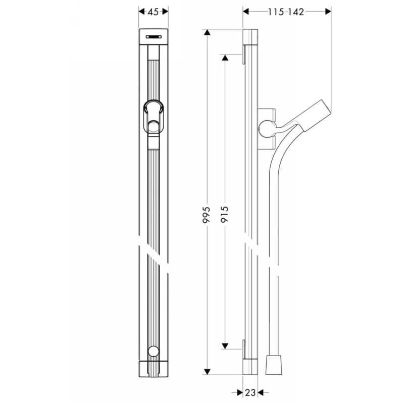 Штанга для душу Hansgrohe Raindance Unica S 90 см Chrome Hansgrohe (27636000) Штанга для душу Hansgrohe Raindance Unica S 90 см Chrome Hansgrohe (27636000)