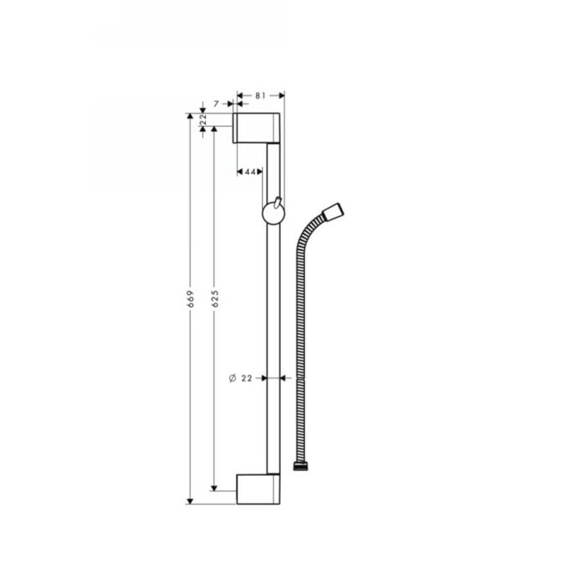 Штанга для душу Hansgrohe Crometta Unica 65 см зі шлангом  Chrome Hansgrohe (27615000)