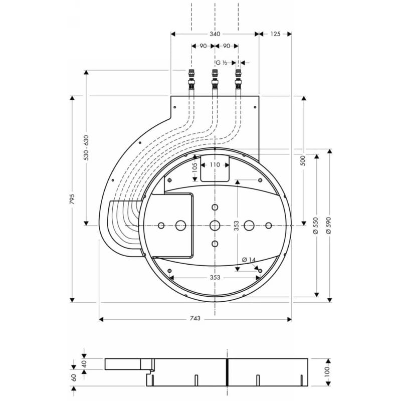 Вбудована частина Hansgrohe Rainmaker  Hansgrohe (28412180)