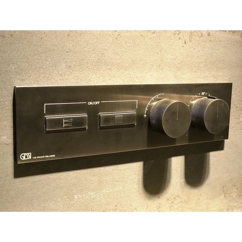 Термостат Hi-Fi Linear, 2 функции, наружная часть, Copper Bruched PVD Gessi (63012708)