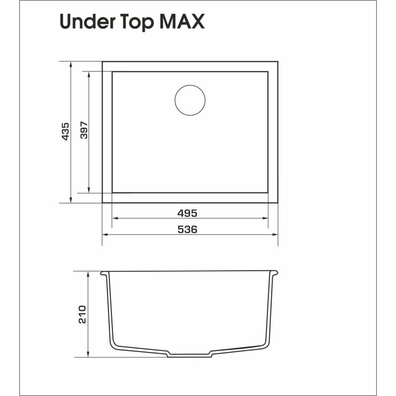 Мойка UNDER TOP MAX terra (535*435mm.) гранит GRANADO Мойка UNDER TOP MAX terra (535*435mm.) гранит GRANADO
