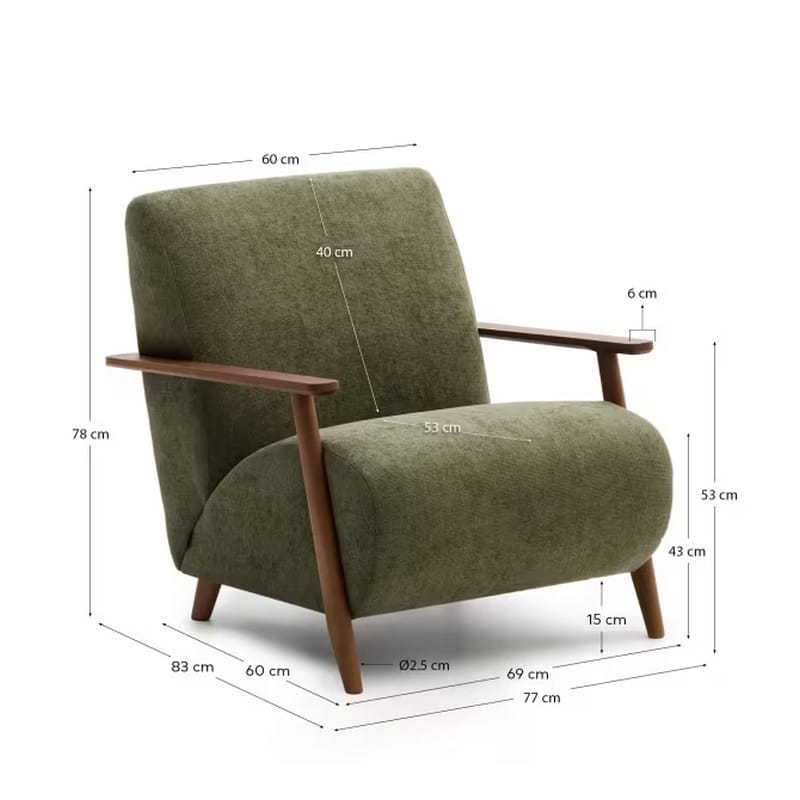 Крісло Meghan Tribu зелений / темний Крісло Meghan Tribu зелений / темний