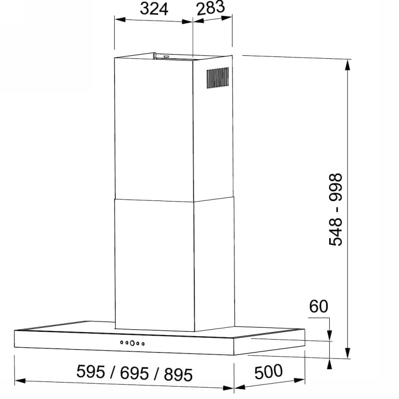 Витяжка Т-подібна TSP X A60 2LS , нержавіюча сталь Faber (325.0568.817)