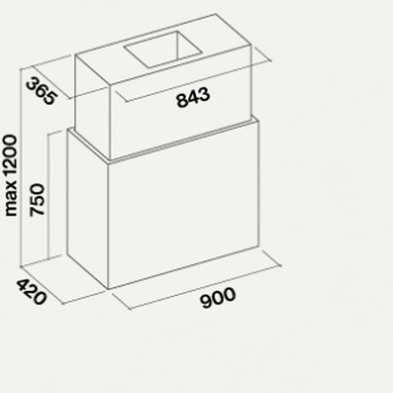 Корпус острівної витяжки LAGUNA 90 пiд панель (CLDI9075.E1P2#ZZZI491F) Falmec