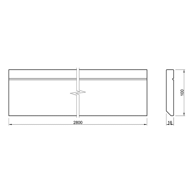 Плінтус MDF AGT SPR-7029 723 Чорний шовк Soft Touch 2800х100х16мм Плінтус MDF AGT SPR-7029 723 Чорний шовк Soft Touch 2800х100х16мм