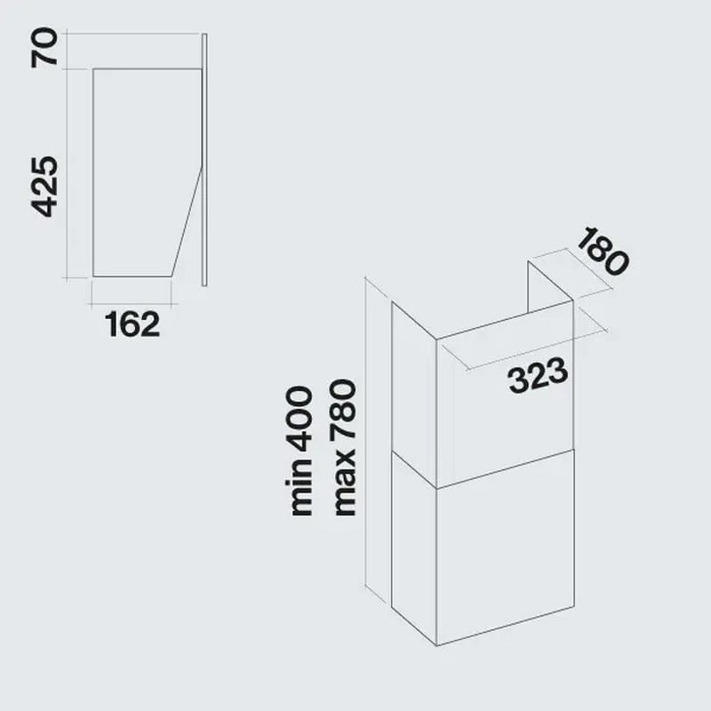 Витяжка пристінна COVER 85 BLACKBOARD GLASS 600 (CCFN85.E0P2#ZZZN460F) Falmec
