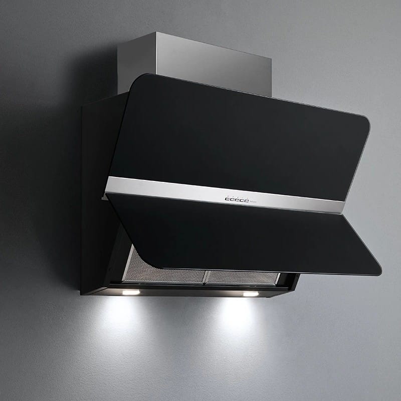 Витяжка пристінна FLIPPER 85 NRS BLACK SATIN GLASS 800 (CFPN85.E2P2#ZZZQ490F) Falmec