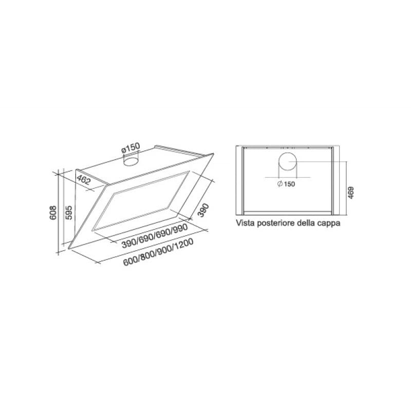 Витяжка пристінна QUASAR EVO/PLUS 90 WHITE GLASS 800 (CQPN90.E0P2#ZZZF491F) Falmec