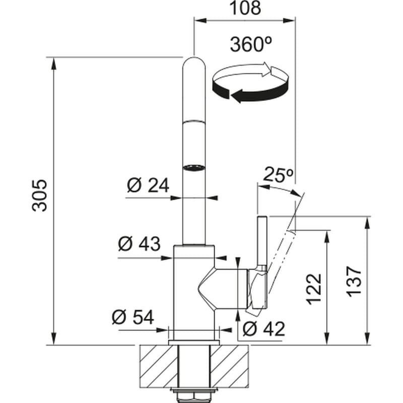 Lina U Shape Pull Down змішувач з витяжним виливом, хром Franke (115.0728.476)