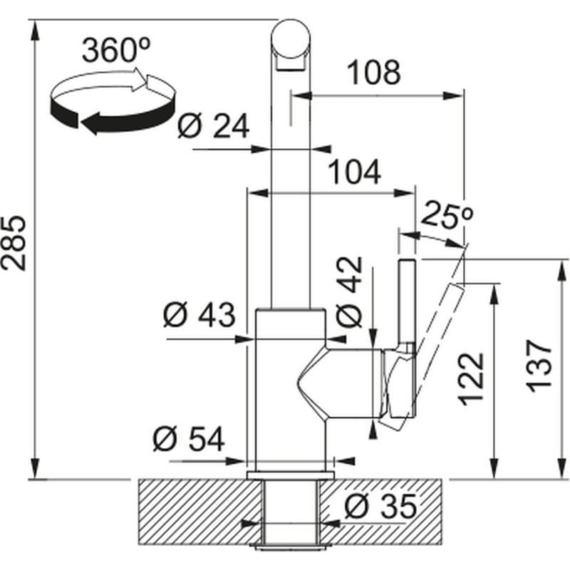 ЗмішувачLina L Shape Pull Out змішувач з витяжним виливом, бежевий Franke (115.0728.489)