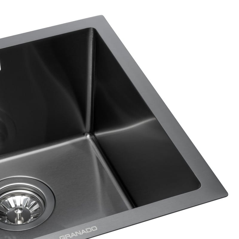 Мойка стальная Under top mini STEEL S201 black (400*430*220mm) GRANADO