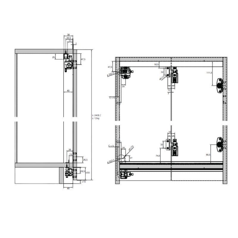 Комплект New WingLine L Kitchen Pull-to-move Silent, антрацит, 12 кг, монтаж под цоколь, правый Комплект New WingLine L Kitchen Pull-to-move Silent, антрацит, 12 кг, монтаж под цоколь, правый