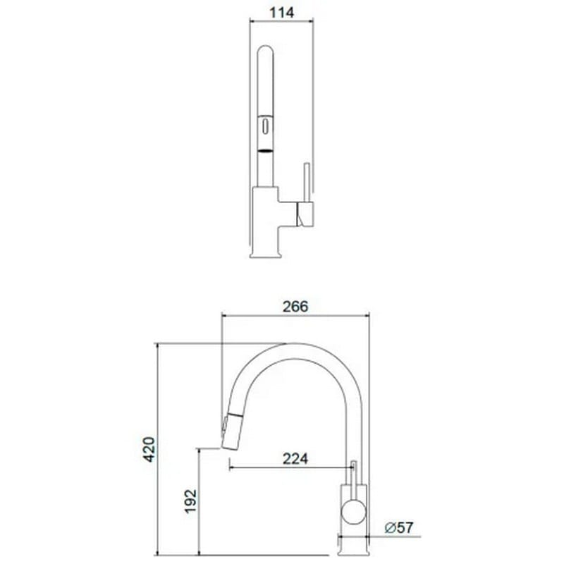 Змішувач PLAZA PLUS WINDOW сталь Blue Water (5901730617658)