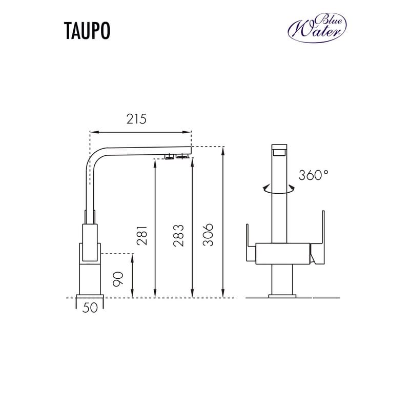 Змішувач Taupo сталь Blue Water Змішувач Taupo сталь Blue Water