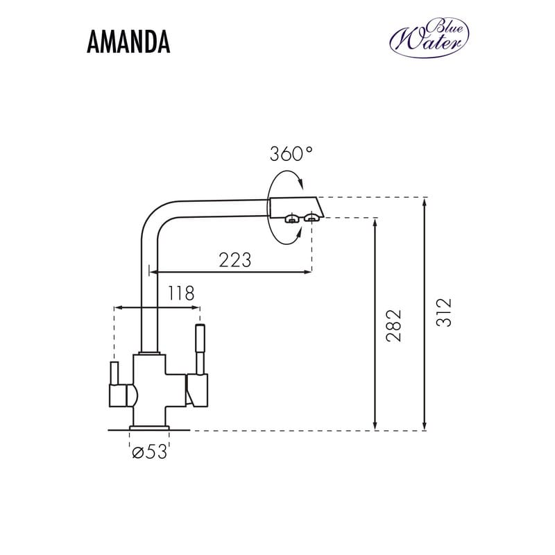 Змішувач AMANDA 44 чорний металік Blue Water (5901730613551) Змішувач AMANDA 44 чорний металік Blue Water (5901730613551)