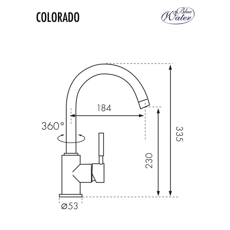 Змішувач COLORADO чорний матовий Blue Water (5901730613049) Змішувач COLORADO чорний матовий Blue Water (5901730613049)